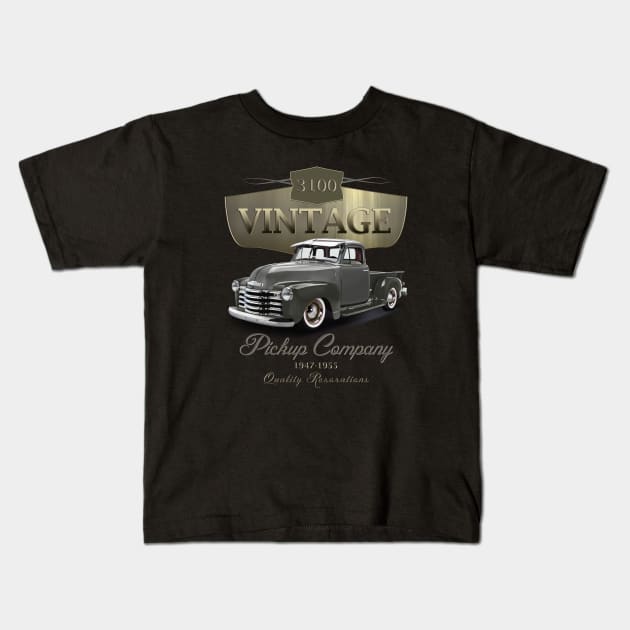 Chevy Classic Pickup Kids T-Shirt by hardtbonez